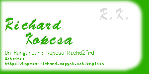 richard kopcsa business card